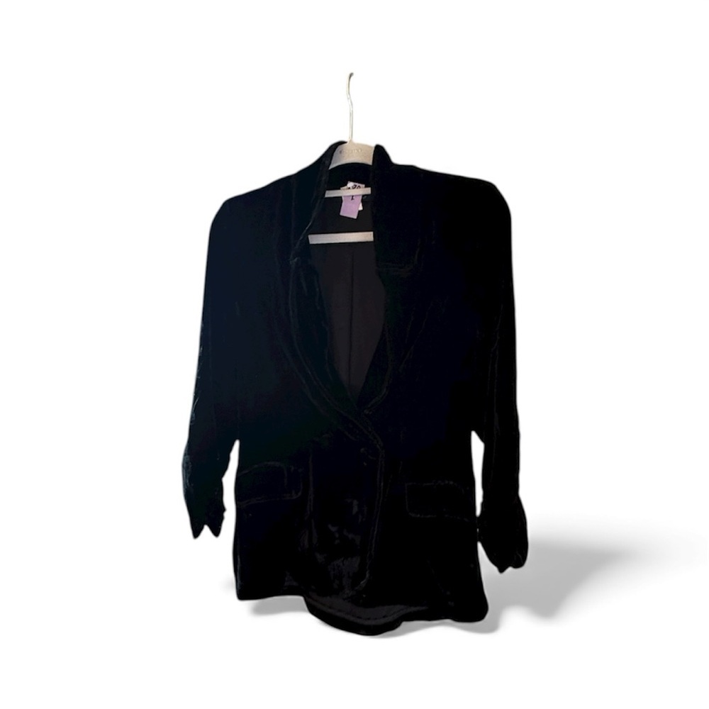 VELVET 🖤 HEART Elegant Luxe Black Velvet Blazer - Picture 2 of 13
